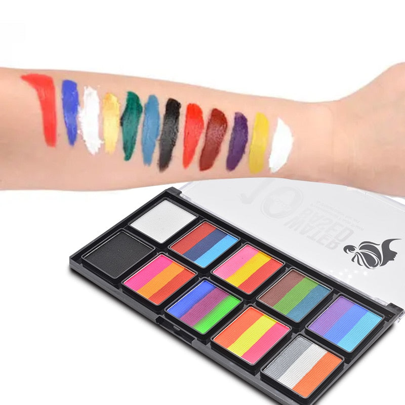 Oklulu  10 Colors Face and Body Painting Water-based Oil Painting Halloween Party Makeup Beauty Tools Wholesale Body Painting Palette