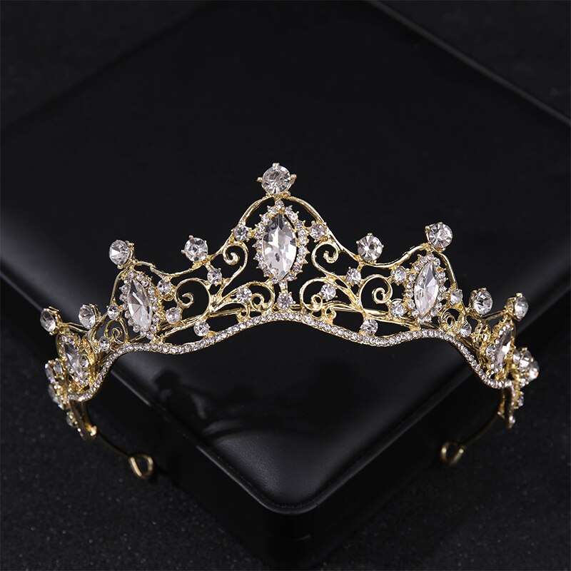 Simulated Pearls Crystal Wedding Tiaras And Crowns For Queen Princess Diadems Gold Silver Color Women Hair Jewelry Hot Sale