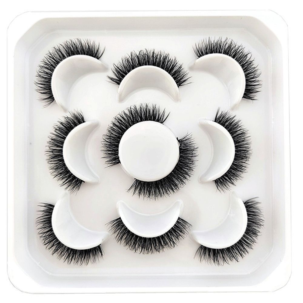 5Pairs 3D Mink False Eyelashes D Curl Fluffy Short Lashes Eyelash Extension Mix Style Handmade Cruelty-free