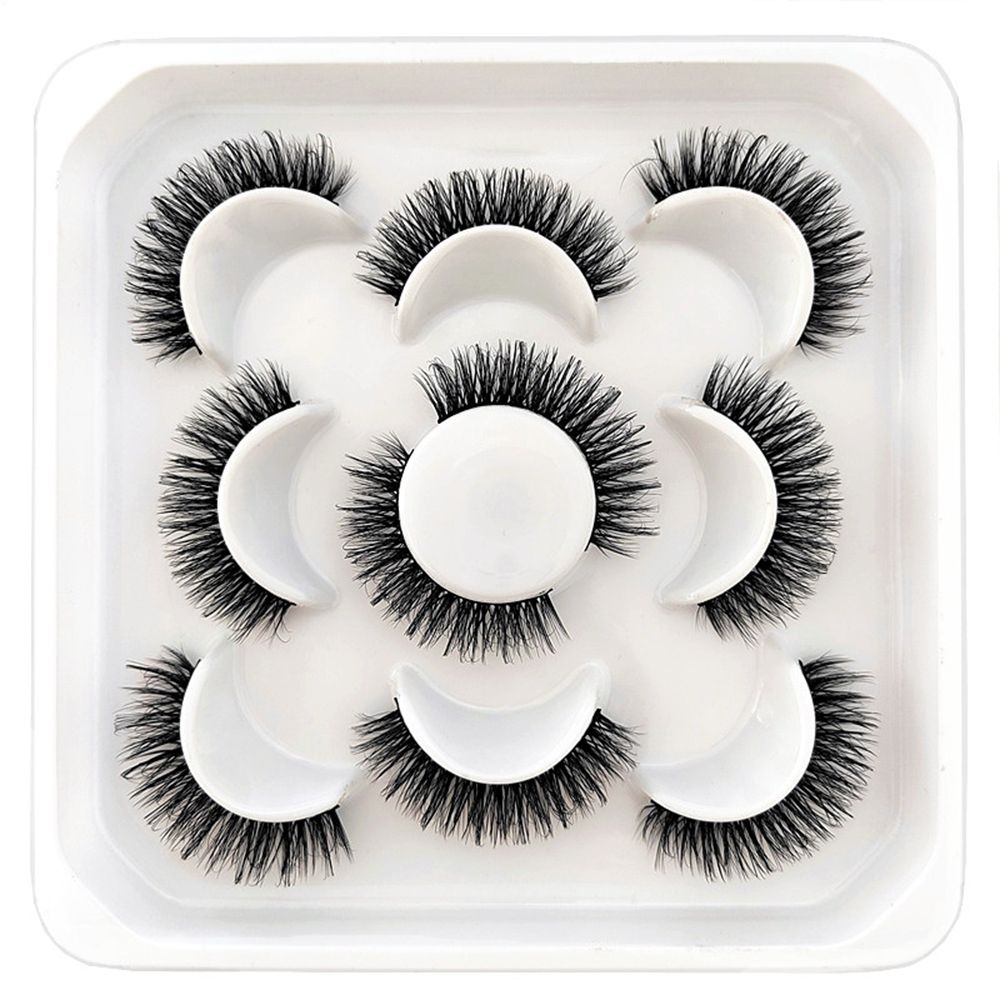 5Pairs 3D Mink False Eyelashes D Curl Fluffy Short Lashes Eyelash Extension Mix Style Handmade Cruelty-free