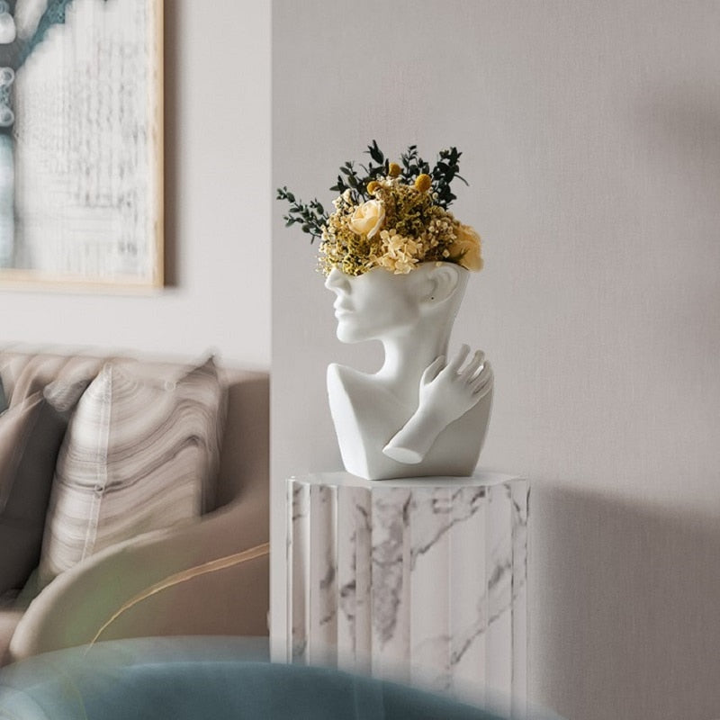 Nordic Style Ceramic Vase Woman Body Model Modern Body Art Vase Home Decoration Creative Flower Pot Living Room Decoration