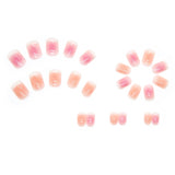 24P  Full Cover Handmade Gradient Blush Double Color False Nails Seamless Removable Fake Nails Ballerina Press on Nail Art Tips