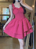 Plaid Sweet Party Mini Dress