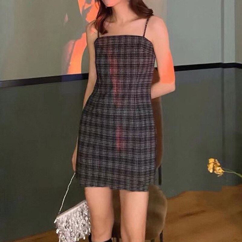 Plaid Slip Summer Dress