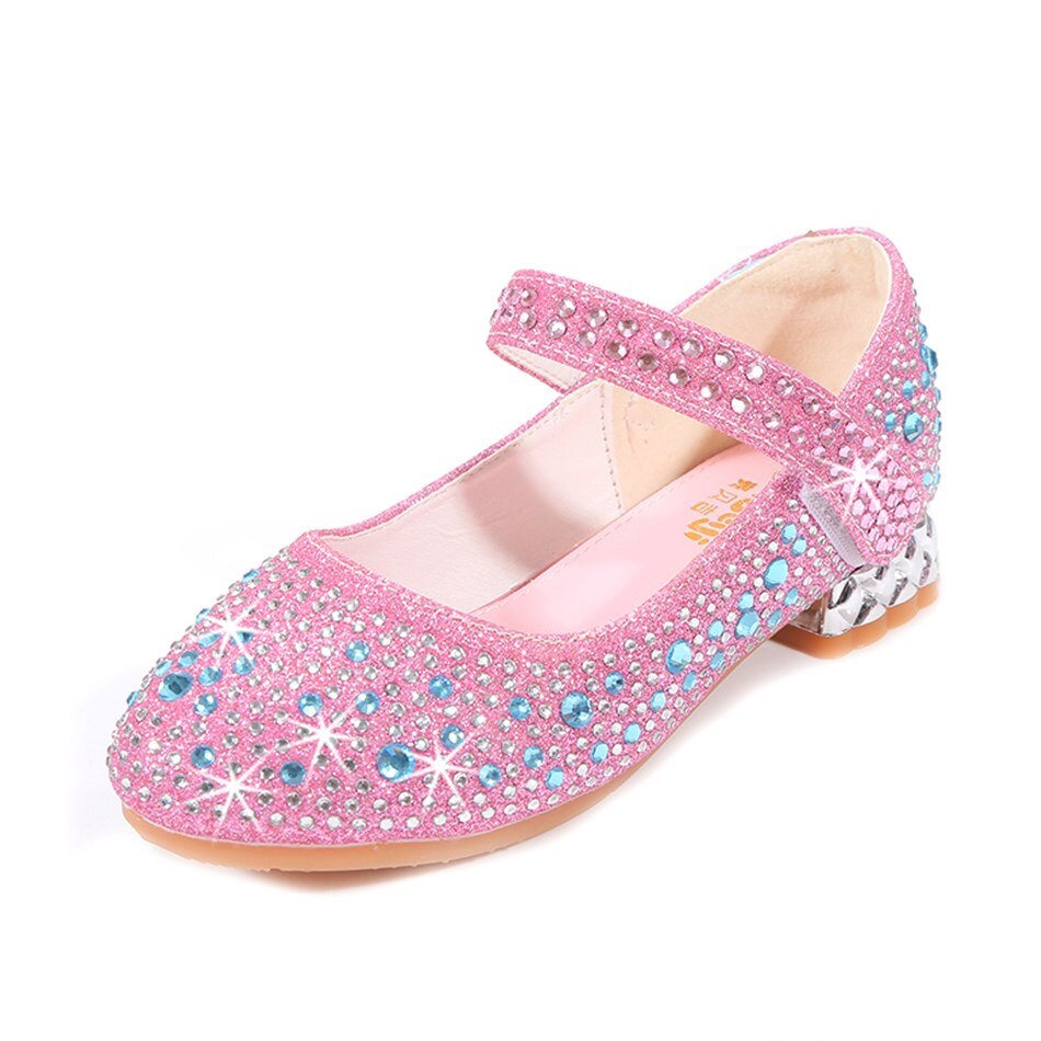 Girl Cinderella Princess Shoes Children Elsa Mary Jane Sparkle Shoes Kids Princess Party Dress Heels Wedges Ball Slip On Sandals