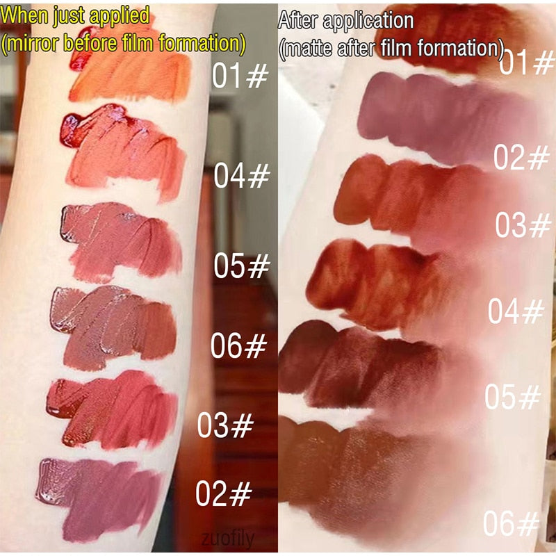 Long-lasting Velvet Lip Glaze Pigment Transparent Ice Cube Matte Lipstick Non-Stick Cup Waterproof Sexy Lip Gloss Wholesale