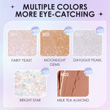 Oklulu  5 Colors Glitter Liquid Eyeshadow Highlighter Waterproof Pearlescent Shiny Eye Shadow Makeup Cosmetic