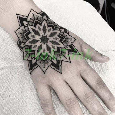 Waterproof Temporary Tattoo Sticker Hand Painted Cool Dark Skull Face Art Water Transfer Fake Tatoo Flash Tatto for Men Women