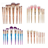 4/8pcs A Set  Metal Makeup Brushes Cosmetic Face Foundation Power Eyeshadow Blush Make Up Brush Kit Maquiagem Cotton Pad Dfdf