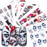 1pcs Nail Art Stickers Water Transfer Adhesive Decals Halloween Watermark Nail Art Decoration Manicure Tattoo Tips BESTZ731-755