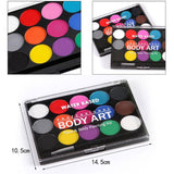 15 Colors Face Body Painting Non Toxic Safe Water Paint Oil with Brush Christmas Halloween Makeup Party Tools