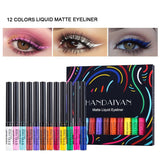 12 Colors Neon Eyeliner Pen Kit UV Light Pastels Pastel-Black Light Eye Makeup Waterproof Liquid Eyeliner Pencil Set Cosmetics