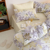 100% Cotton Lily Flower-covered Duvet Cover Single/Queen/King Size HomeTextile Bedsheet Quilt Cover Soft Luxury Bedding Set