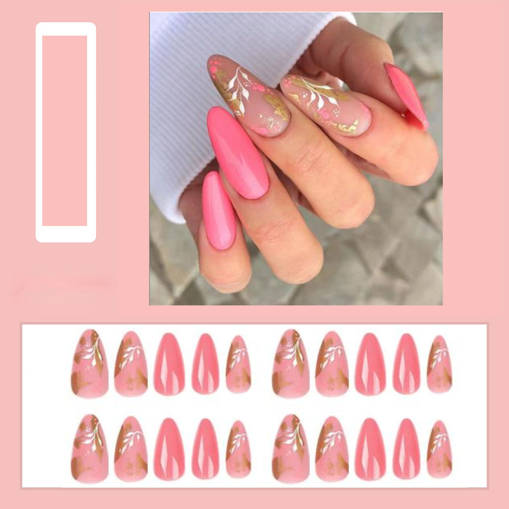 Simple French Wearable False Nails Almond Colorful Stripes Colorblock Design Manicure Fake Nails Line Full Cover Press On Nail