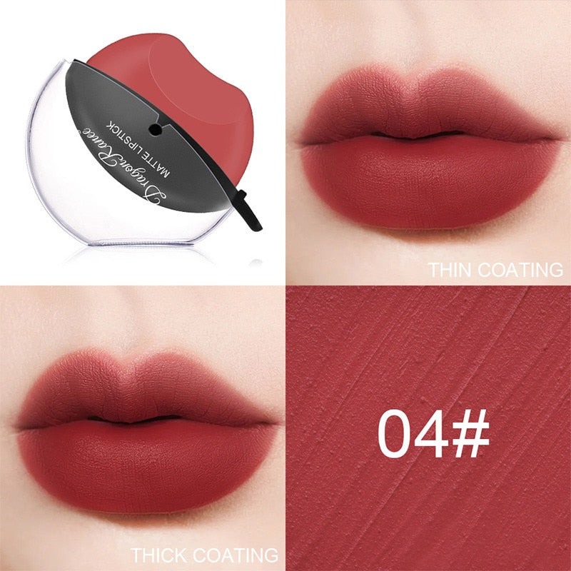 Matte Velvet Lip-shaped Lipstick Temperature Change Lazy Lip Sticks Waterproof Nonstick Cup Lipgloss For Makeup Wholesale