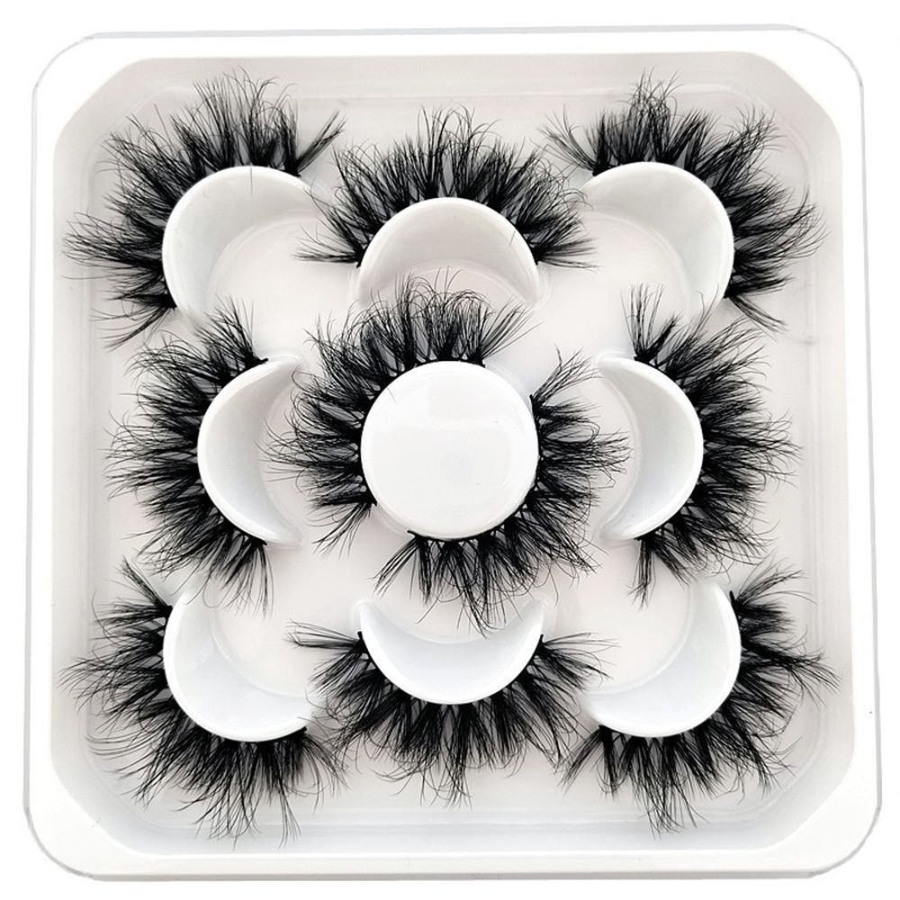 5Pairs 3D Mink False Eyelashes D Curl Fluffy Short Lashes Eyelash Extension Mix Style Handmade Cruelty-free