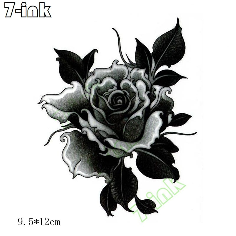 Waterproof Temporary Tattoo Sticker Hand Painted Cool Dark Skull Face Art Water Transfer Fake Tatoo Flash Tatto for Men Women