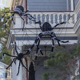 150/200cm Black Scary Giant Spider Huge Spider Web Halloween Decoration for Home Bar Haunted House Props Holiday Outdoor Decor
