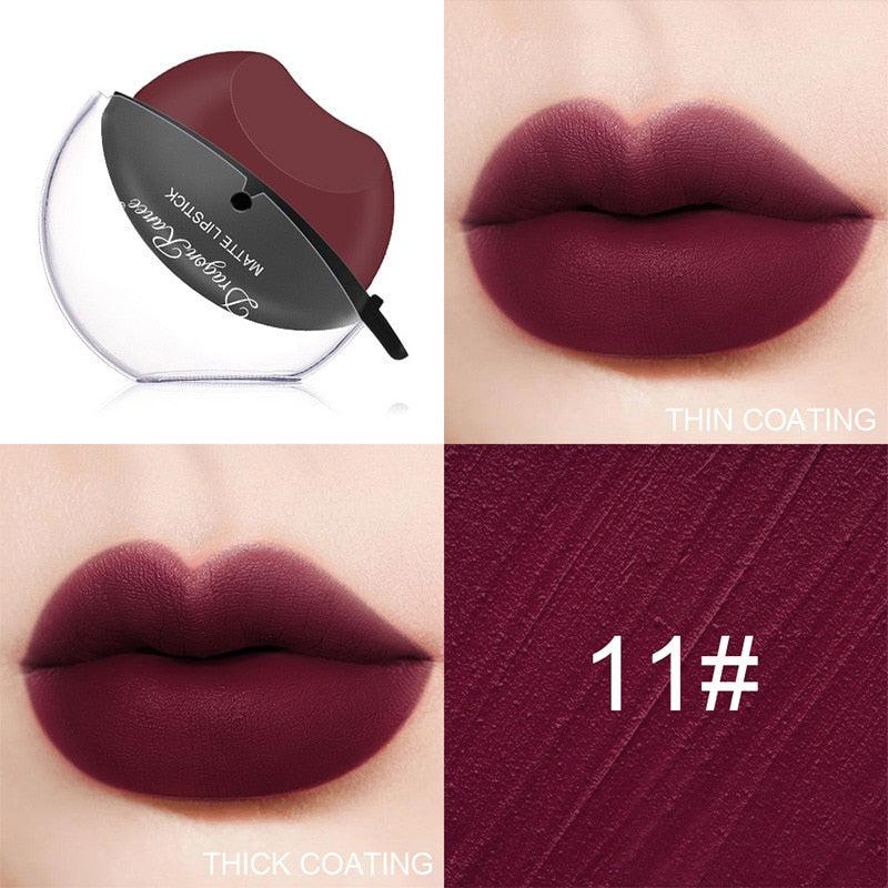 Matte Velvet Lip-shaped Lipstick Temperature Change Lazy Lip Sticks Waterproof Nonstick Cup Lipgloss For Makeup Wholesale