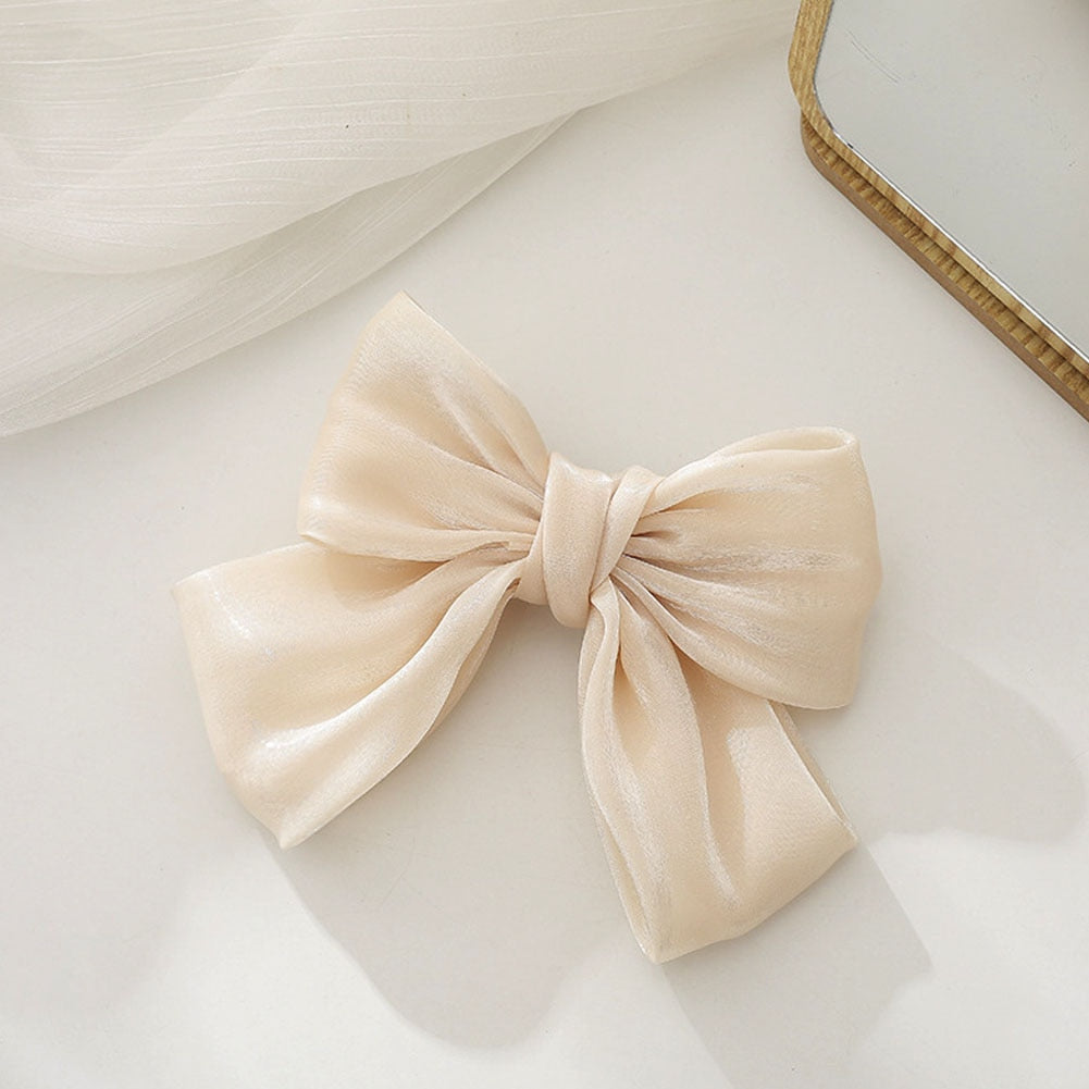 Korean Fashion Hair Bow For Women Black Ribbon Bow tie Hairpin Elegant Ladies Hairgrips Headwear Hair Accessories Hair Clips