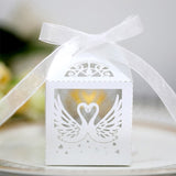 10/20/30pcs Candy Packing Box Laser Cut Swan Candy Boxes Baby Shower Gift Boxes Christening Baptism Kids Birthday Chocolate Box