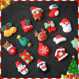 50 Pieces Christmas Nail Charms Wholesale In Bulk Tree Snowman Deer Mixed Styles 3D Resin Nail Art Decoration