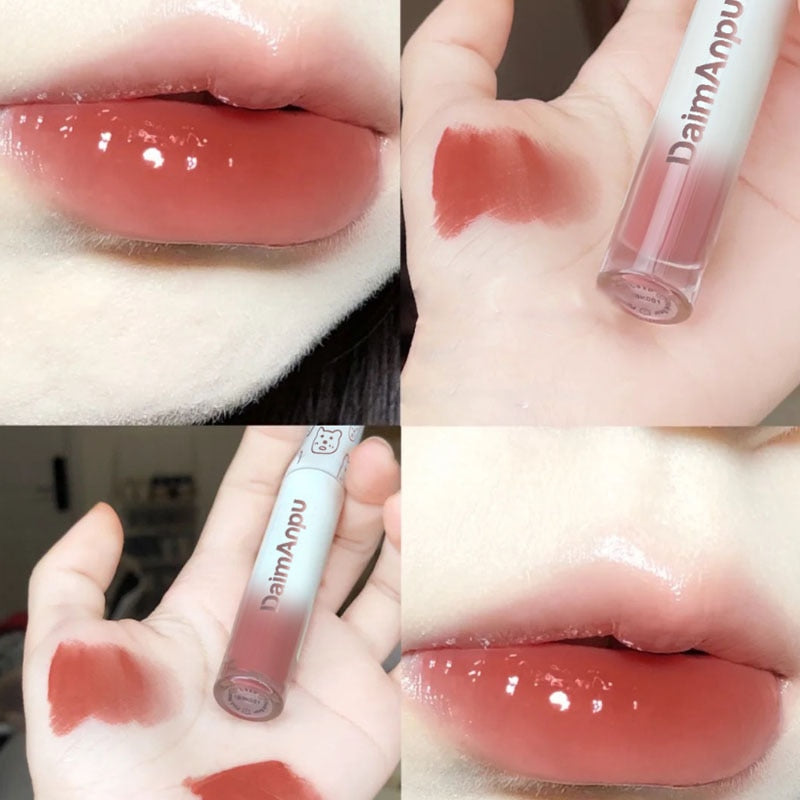 Cute Lipgloss Mirror Lip Glaze Bulk Moisturizer Lip Plumper Cosmetics Reduce Lip Line Nutritious Liquid Lipstick Lips Tint