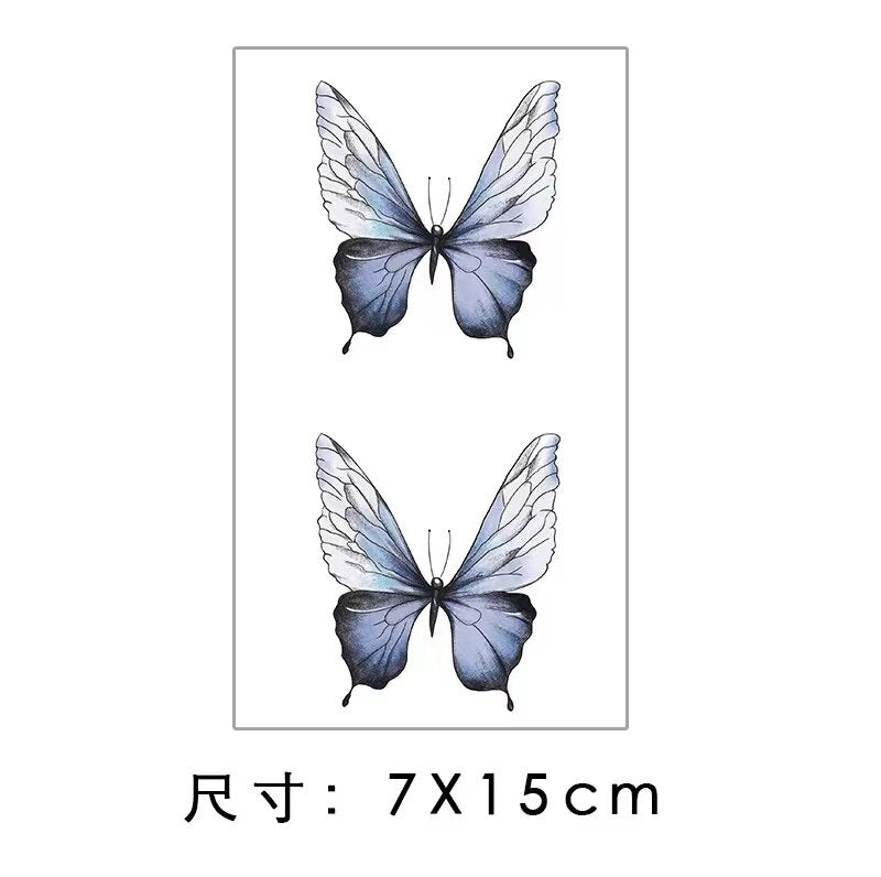 Waterproof Temporary Tattoo Sticker Red Butterfly Pattern Arm Wrist Chest Fake Tattoo Sticker Female Girl Flash Tattoo