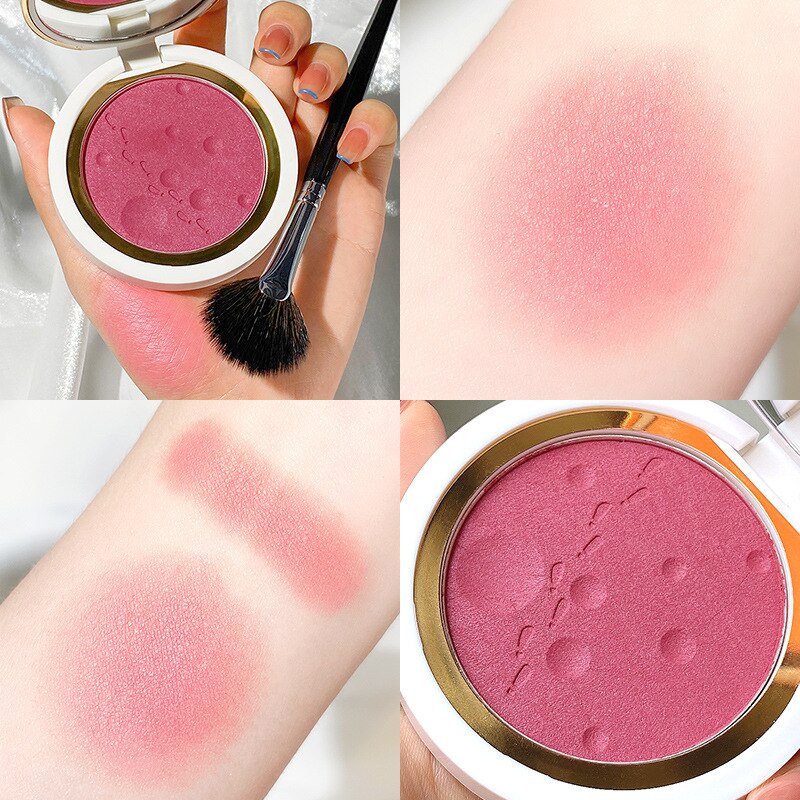 Single Color Blush Makeup Palette Mineral Powder Red Rouge Lasting Natural Cream Cheek Tint Orange Peach Pink Korean Blusher