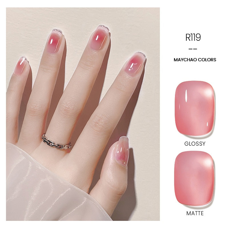 OKLULU  Jelly Gel 10ml Semi-transparent Nude Gel Nail Polish Top Coat Nail Art Semi Permanent Soak Off UV LED Varnish for Nail