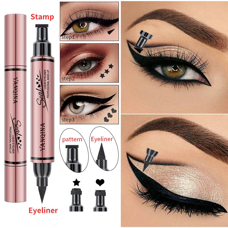 Eyeliner Stamp Seal Pen Long Lasting Waterproof Eye Liner Liquid Black   Pencil Make-up for Women Cosmetics Tool