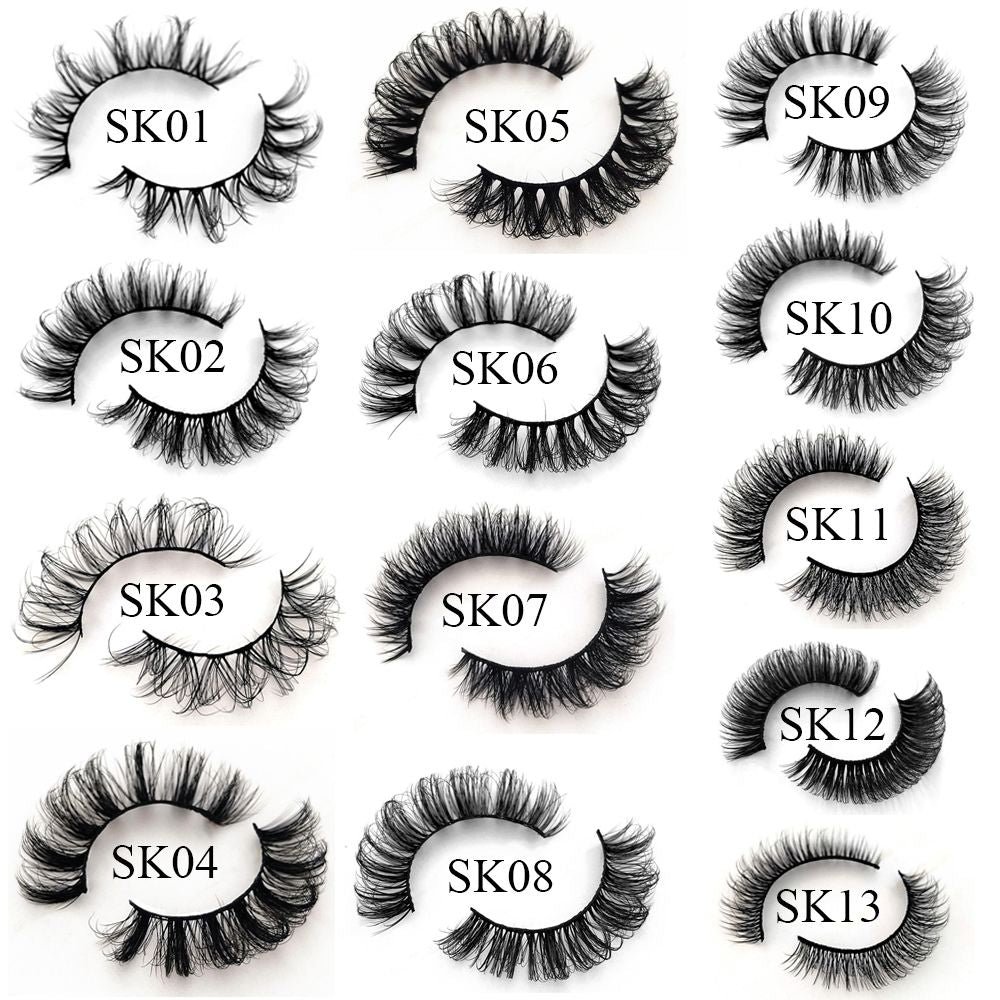 5Pairs 3D Mink False Eyelashes D Curl Fluffy Short Lashes Eyelash Extension Mix Style Handmade Cruelty-free