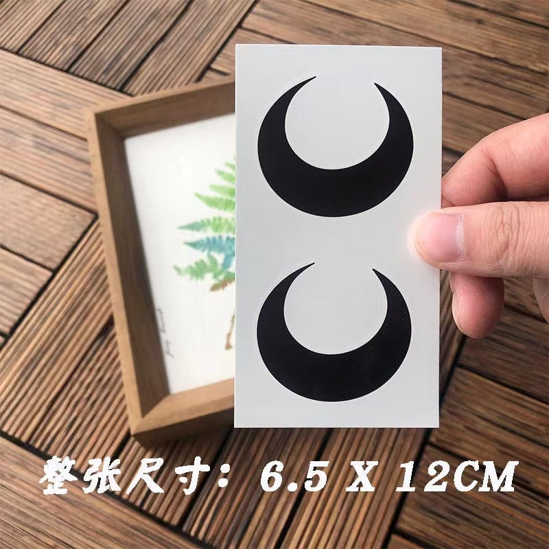 Waterproof Temporary Tattoo Sticker Black Gradient Crescent Design Body Art Fake Tattoo Flash Tattoo Arm Female Male