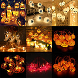 150cm 10LED Halloween LED String Lights Portable Pumpkin Ghost Skeletons Lights for Home Bar Halloween Party Decor Supplies 2022
