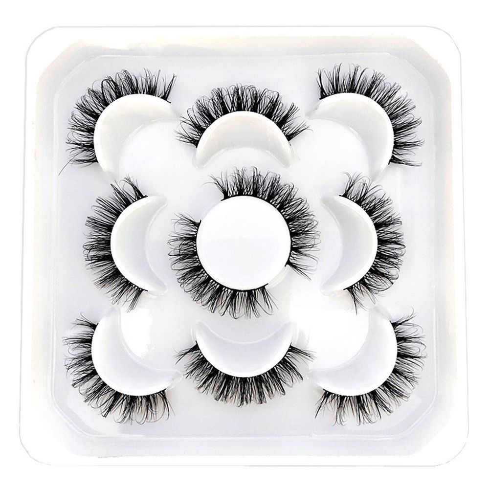 5Pairs 3D Mink False Eyelashes D Curl Fluffy Short Lashes Eyelash Extension Mix Style Handmade Cruelty-free