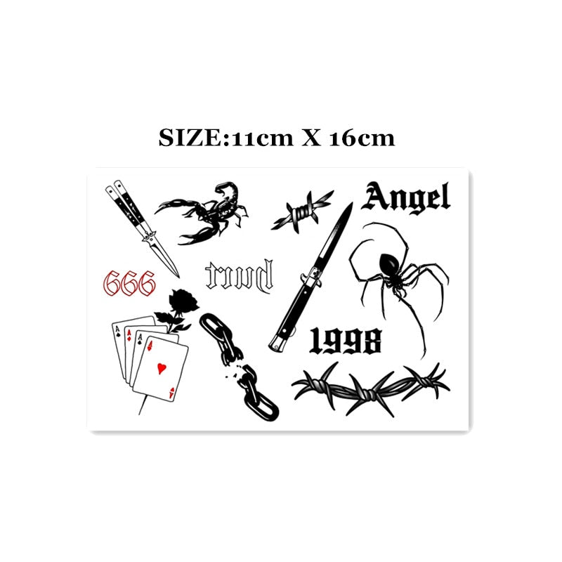 Waterproof Temporary Tattoo Stickers Love Angel Cupid Gun Tattoo Flash Tattoo Shoulder Clavicle Female Male