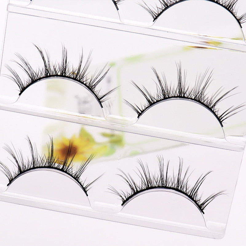 9/6/3 Pairs Little Devil Supernatural False Lash Comfortable Cross Eyelashes For Individual Lashes Extension Supplies Wholesale