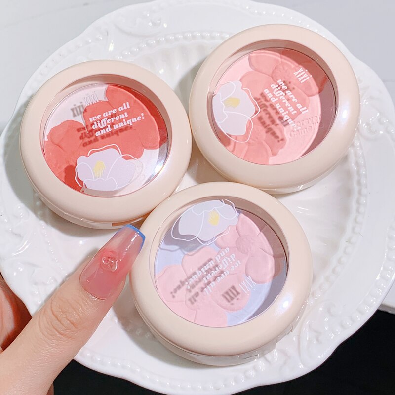 Flowers Language Blush Powder Palette Matte Peach Blusher Silky Touch Long-Lasting Natural Contouring Hot Hangover Beauty Makeup