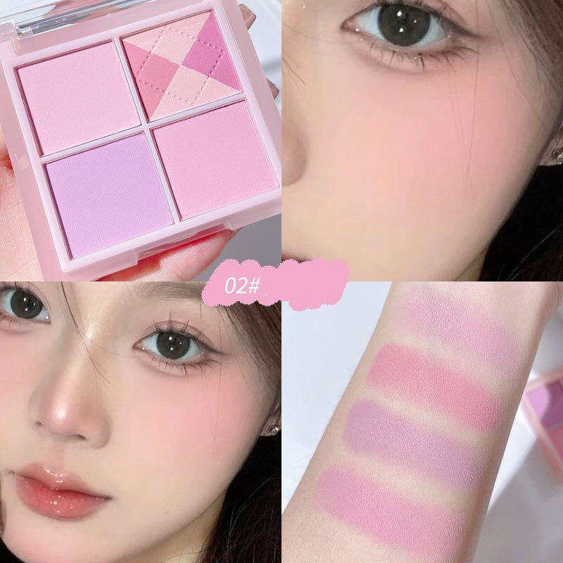 New Apricot Matte Blusher Powder Longwear Taro Purple Rouge Natural Cheek Blush Makeup Soft Highlight Waterproof Contour Palette