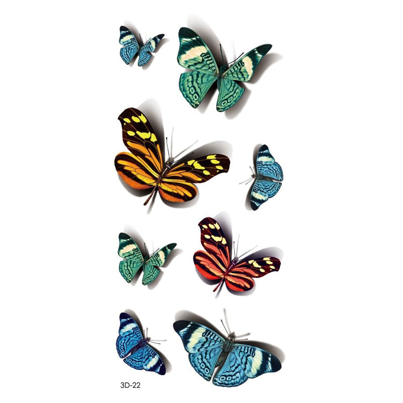 Butterfly Fake Tattoo Flash Transfer Tattoo Arm Leg Women Decal Waterproof Temporary Tattoo Sticker 1pcs