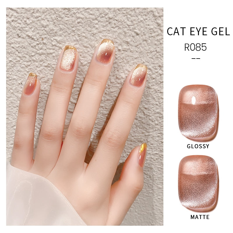 Oklulu 10ml Cat Magnetic Gel Nail Polish Cat Eye Glitter Effect Semi Permanent Soak Off UV Gel Varnish Manicure For Nail Art