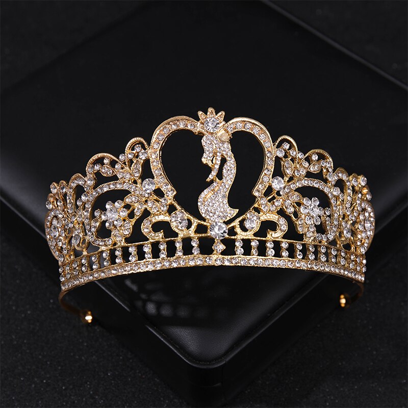 Simulated Pearls Crystal Wedding Tiaras And Crowns For Queen Princess Diadems Gold Silver Color Women Hair Jewelry Hot Sale