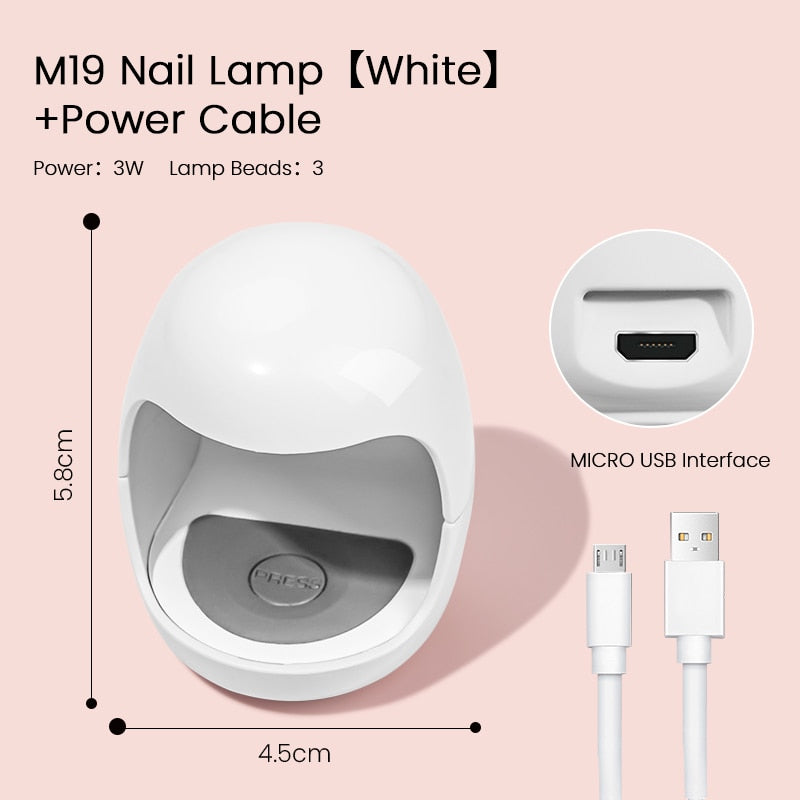 Oklulu 6W USB Nail Dryer Pink Egg Design MINI UV LED Lamp Nail Art Manicure Tools 30S 60S Gel Polish Fast Drying Curing Light