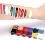 wholesale Face Body Painting UV COLOR Kids Flash Tattoo Painting Art Halloween Party Makeup Fancy Dress Beauty Palette