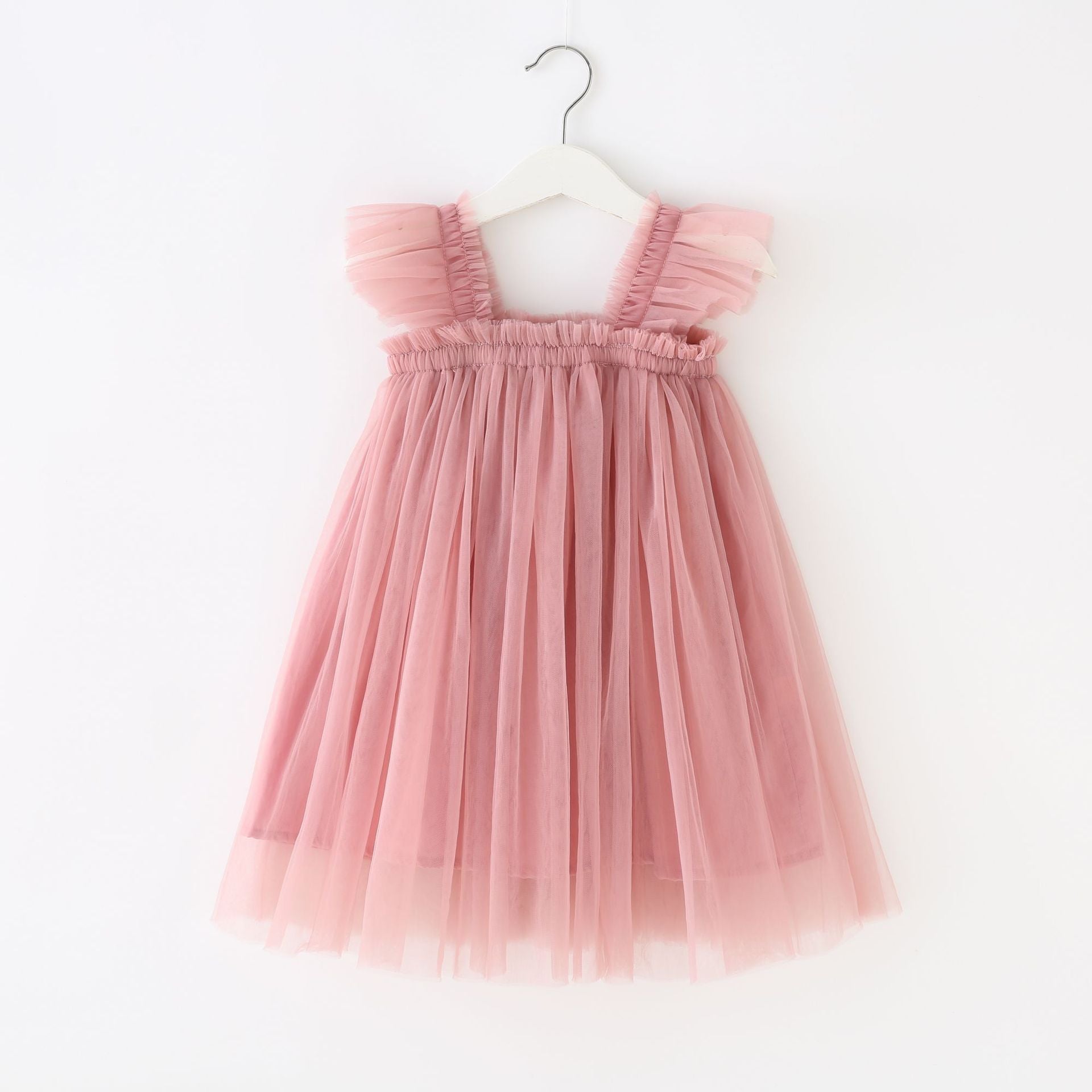 Birthday Strap Dress For Baby Girl Clothes Summer 3D Angel Wings Fairy Princess Mesh Tutu Dresses Kid Party Costume