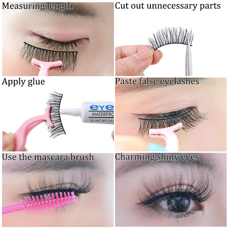 9/6/3 Pairs Little Devil Supernatural False Lash Comfortable Cross Eyelashes For Individual Lashes Extension Supplies Wholesale