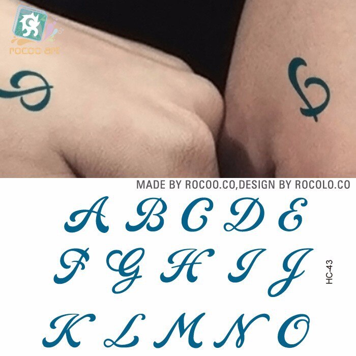 Waterproof Temporary Tattoo Sticker Capital English letters alphabet tattoo word A-O P-Z tatto stickers flash tatoo fake tattoos