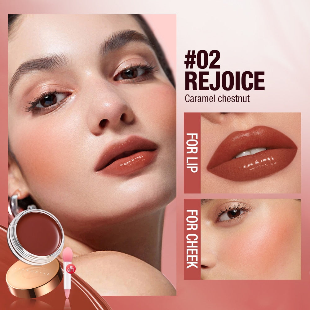 2 in 1 Lip Gloss 6 Colors Long Lasting Shine Waterproof Moisturizing Cosmetics For Lip & Cheek Makeup Lip Tint Lipstick
