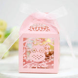 10/20pcs Candy Box Laser Cut Owl Sweets Candy Boxes Baby Shower Guests Gift Boxes Christening Baptism Kid Birthday Chocolate Box