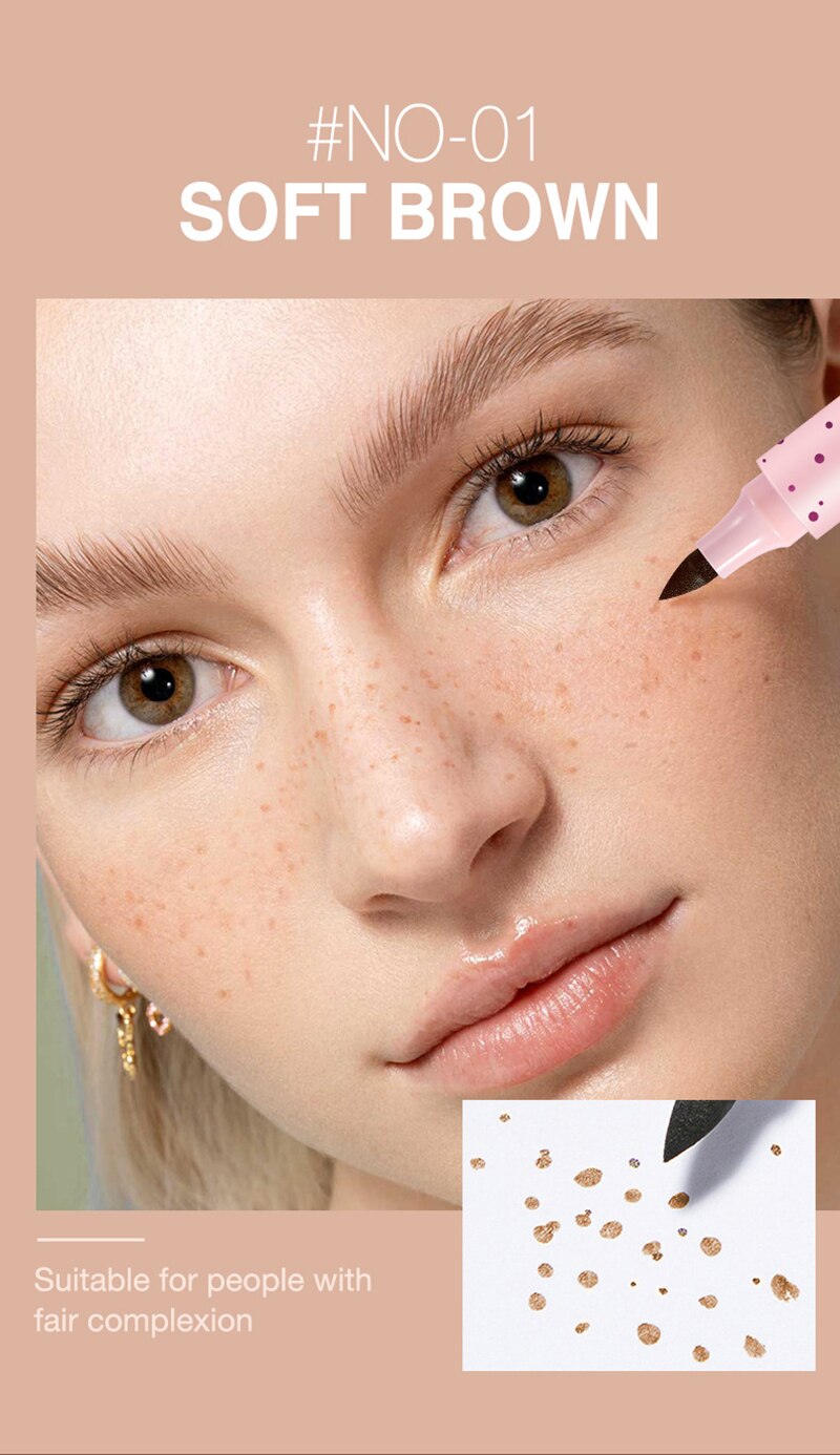 Lifelike Freckle Pen Natural Brown Waterproof Long Lasting Soft Dot Spot Freckles Pencil Party Women Face Makeup Cosmetic 1PCS